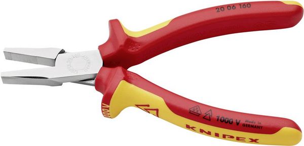 Produktbild: Knipex 20 06 160 VDE Flachzange Gerade Chrom-Vanadium Elektrostahl 160mm