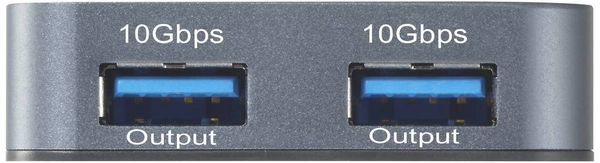 Produktbild: Renkforce RF-6416462 USB-Hub 2+2 Port USB-A, USB-C&reg; USB 3.2 Gen2 10 GBit/s mit Aluminiumgeh&auml;use, mit USB-C&reg; Stecker Aluminium-Grau RF-USBH-500