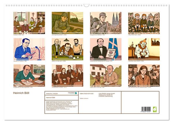Produktbild: Heinrich B&ouml;ll (Wandkalender 2026 DIN A2 quer), CALVENDO Monatskalender
