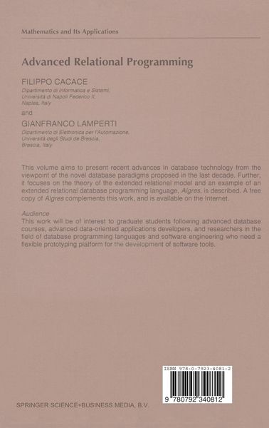 Produktbild: Advanced Relational Programming