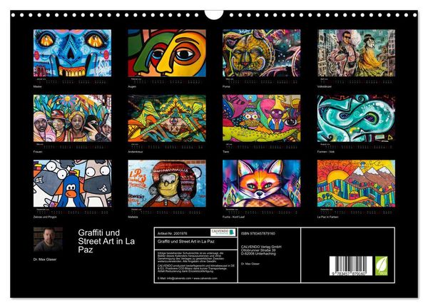 Produktbild: Graffiti und Street Art in La Paz (Wandkalender 2026 DIN A3 quer), CALVENDO Monatskalender