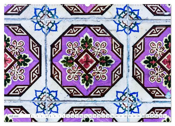 Produktbild: Fliesen von Lissabon (hochwertiger Premium Wandkalender 2026 DIN A2 quer), Kunstdruck in Hochglanz