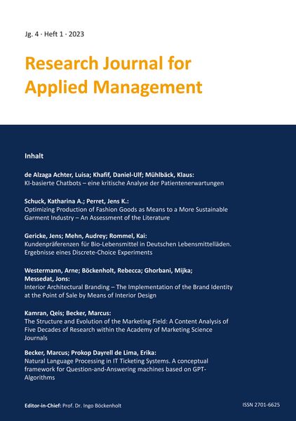 Produktbild: Research Journal for Applied Management - Jg. 4, Heft 1