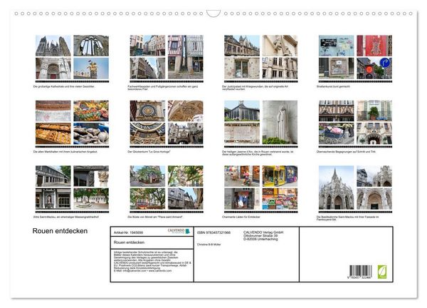 Produktbild: Rouen entdecken (Wandkalender 2026 DIN A2 quer), CALVENDO Monatskalender