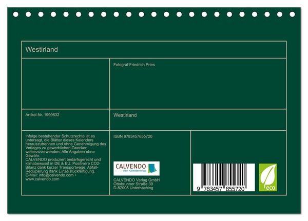 Produktbild: Westirland (Tischkalender 2026 DIN A5 quer), CALVENDO Monatskalender