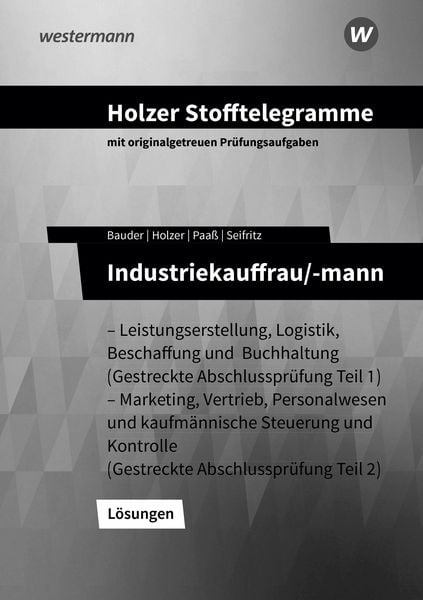 Produktbild: Holzer Stofftelegramme Baden-W&uuml;rttemberg &ndash; Industriekauffrau/-mann