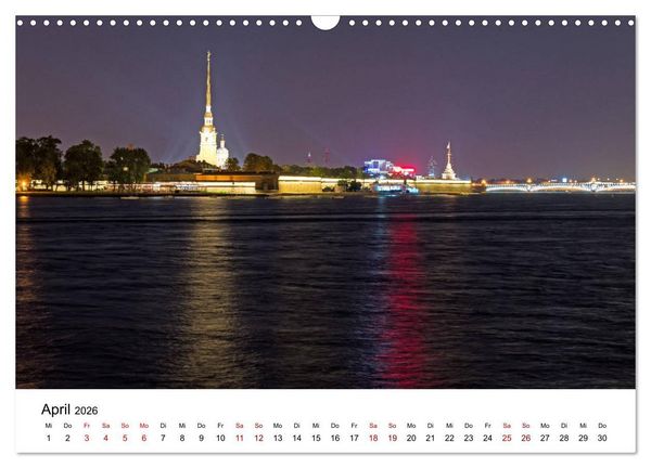 Produktbild: St. Petersburg bei Nacht (Wandkalender 2026 DIN A3 quer), CALVENDO Monatskalender