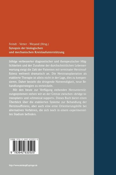 Produktbild: Synopsis der biologischen und mechanischen Kreislaufunterst&uuml;tzung