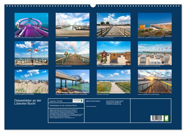 Produktbild: Ostseeb&auml;der an der L&uuml;becker Bucht (Wandkalender 2026 DIN A2 quer), CALVENDO Monatskalender