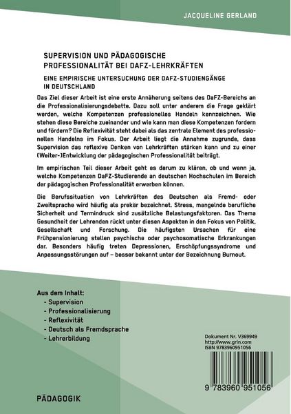 Produktbild: Supervision und p&auml;dagogische Professionalit&auml;t bei DaFZ-Lehrkr&auml;ften