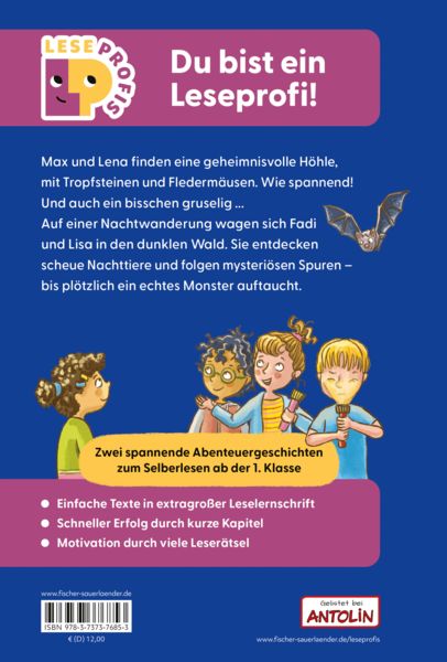 Produktbild: Leseprofis &ndash; Geheimnisvolle Abenteuer im Dunkeln, 1. Klasse (Doppelband)