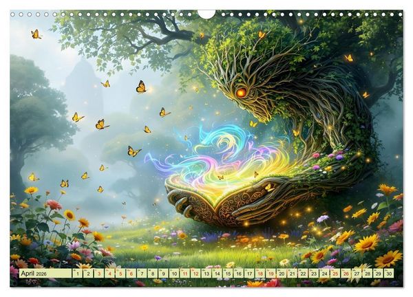 Produktbild: M&auml;rchenhafte Magie &ndash; Jahresmonate im Zeichen der Natur (Wandkalender 2026 DIN A3 quer), CALVENDO Monatskalender