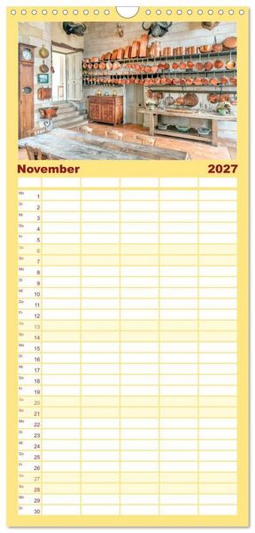 Produktbild: Familienplaner 2027 - F&uuml;rstliche K&uuml;chen und Tafeln mit 5 Spalten (Wandkalender, 21 x 45 cm) CALVENDO
