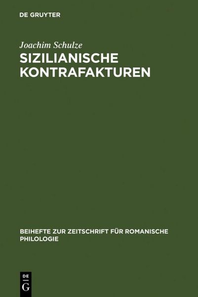 Produktbild: Sizilianische Kontrafakturen