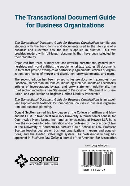 Produktbild: The Transactional Document Guide for Business Organizations
