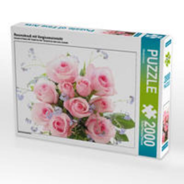 CALVENDO Puzzle Rosenstrauß mit Vergissmeinnicht | 2000 Teile Lege-Größe 90x67cm Foto-Puzzle für glückliche Stunden
