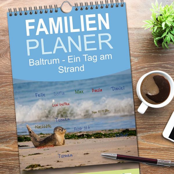 Produktbild: Familienplaner 2026 - Baltrum - Ein Tag am Strand mit 5 Spalten (Wandkalender, 21 x 45 cm) CALVENDO