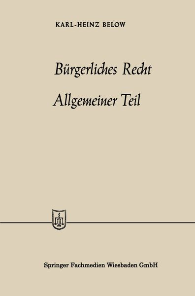 Produktbild: B&uuml;rgerliches Recht Allgemeiner Teil
