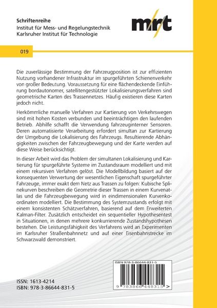 Produktbild: Simultane Lokalisierung und Kartierung spurgef&uuml;hrter Systeme