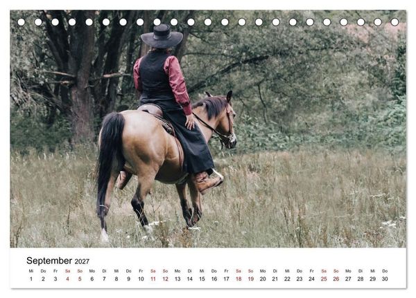 Produktbild: Getragen von Pferden, geformt vom Land - COWBOYS und Cowgirls (Tischkalender 2027 DIN A5 quer), CALVENDO Monatskalender