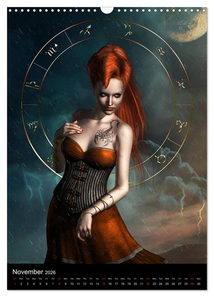 Produktbild: Zodiac Fantasy Circle (Wall Calendar 2026 DIN A3 portrait), CALVENDO 12 Month Wall Calendar