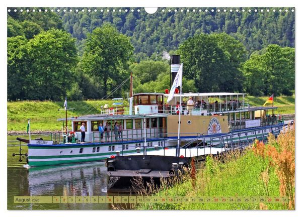 Produktbild: Seitenraddampfer &ndash; In Sachsen von K&ouml;nigstein bis Bad Schandau (Wandkalender 2026 DIN A3 quer), CALVENDO Monatskalender