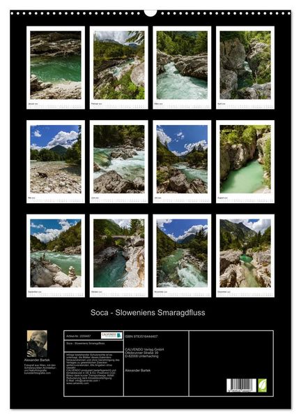 Produktbild: Soca - Sloweniens Smaragdfluss (Wandkalender 2026 DIN A2 hoch), CALVENDO Monatskalender