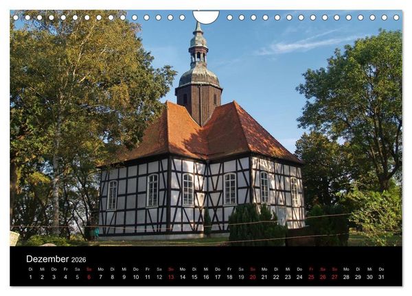 Produktbild: Dorfkirchen in Brandenburg (Wandkalender 2026 DIN A4 quer), CALVENDO Monatskalender