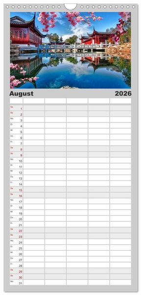 Produktbild: Familienplaner 2026 - Japan - Hightech und Tradition mit 5 Spalten (Wandkalender, 21 x 45 cm) CALVENDO