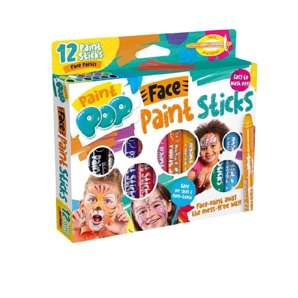 Produktbild: Paint Pop 362204 - Paint Pop: Face Paint Sticks 12-Pack, Gesichtsmalfarben, Schminkstifte