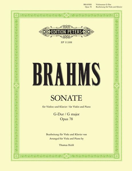 Produktbild: Brahms, J: Violin Sonata No. 1 in G Op. 78 (Transcribed for
