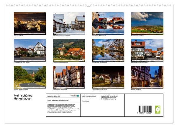 Produktbild: Mein sch&ouml;nes Herleshausen (hochwertiger Premium Wandkalender 2026 DIN A2 quer), Kunstdruck in Hochglanz