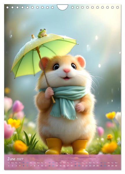 Produktbild: Cute Hamsters - For Kids - (Wall Calendar 2027 DIN A4 portrait), CALVENDO 12 Month Wall Calendar