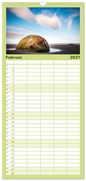 Produktbild: Familienplaner 2027 - Wunder Natur II mit 5 Spalten (Wandkalender, 21 x 45 cm) CALVENDO