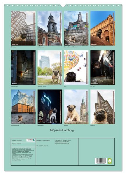 Produktbild: M&ouml;pse in Hamburg (Wandkalender 2026 DIN A2 hoch), CALVENDO Monatskalender