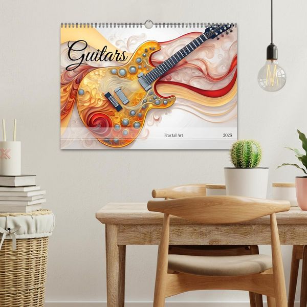 Produktbild: Guitars Fractal Art (Wall Calendar 2026 DIN A3 landscape), CALVENDO 12 Month Wall Calendar