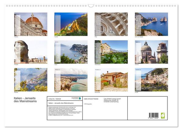 Produktbild: Italien - Jenseits des Mainstreams (Wandkalender 2026 DIN A2 quer), CALVENDO Monatskalender