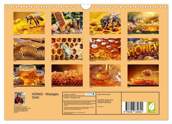 Produktbild: HONIG - fl&uuml;ssiges Gold (Wandkalender 2026 DIN A4 quer), CALVENDO Monatskalender