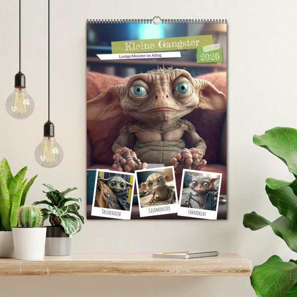 Produktbild: Kleine Gangster. Lustige Monster im Alltag (Wandkalender 2026 DIN A2 hoch), CALVENDO Monatskalender
