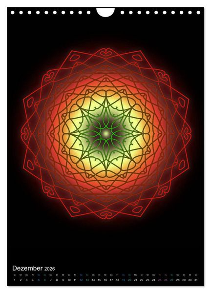 Produktbild: Mandala-Kalender 2026 (Wandkalender 2026 DIN A4 hoch), CALVENDO Monatskalender