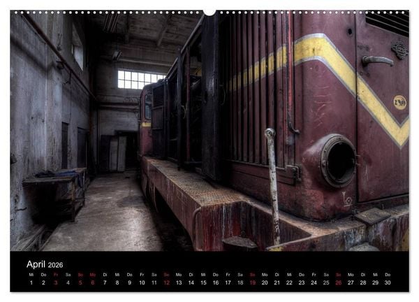 Produktbild: Verlassene Orte - Die Lokomotivwerkstatt (Wandkalender 2026 DIN A2 quer), CALVENDO Monatskalender