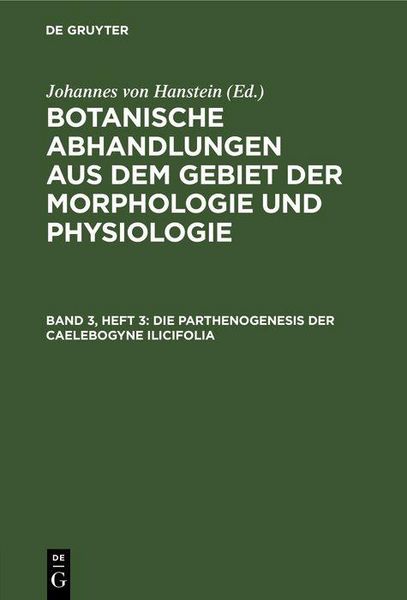 Produktbild: Die Parthenogenesis der Caelebogyne ilicifolia