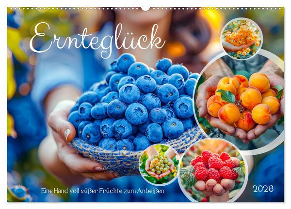 Produktbild: Erntegl&uuml;ck - Eine handvoll s&uuml;&szlig;er Fr&uuml;chte zum Anbei&szlig;en (Wandkalender 2026 DIN A2 quer), CALVENDO Monatskalender