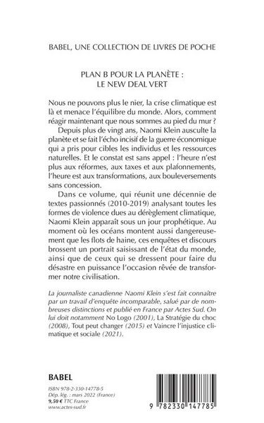 Produktbild: Plan B pour la plan&egrave;te : le new deal vert