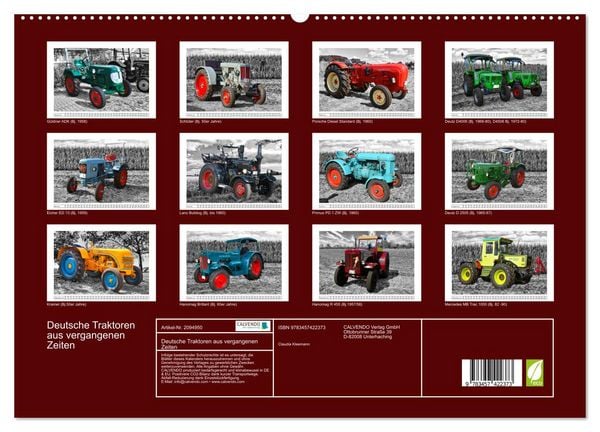 Produktbild: Deutsche Traktoren aus vergangenen Zeiten (hochwertiger Premium Wandkalender 2026 DIN A2 quer), Kunstdruck in Hochglanz