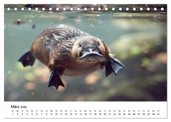 Produktbild: Wildes Down Under: Tiere des Australischen Kontinents (Tischkalender 2026 DIN A5 quer), CALVENDO Monatskalender