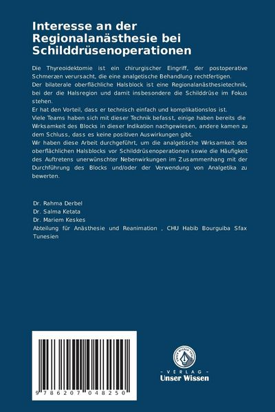 Produktbild: Interesse an der Regionalan&auml;sthesie bei Schilddr&uuml;senoperationen