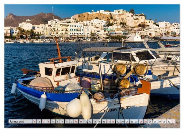 Produktbild: Die Insel Naxos - Ein Traum in blau und wei&szlig; (Wandkalender 2026 DIN A3 quer), CALVENDO Monatskalender
