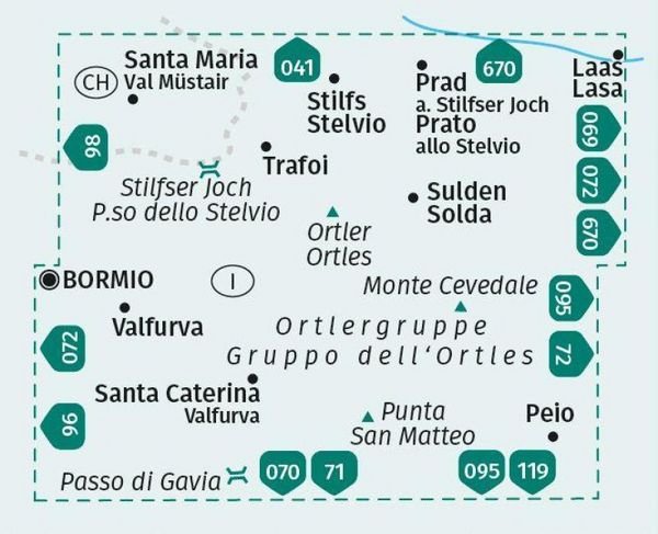 Produktbild: KOMPASS Wanderkarte 077 Ortler, Cevedale, Suldental, Valfurva / Ortles, Cevedale, Val di Solda, Valfura 1:25.000