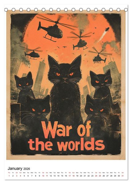 Produktbild: If Movies where full of Cats (Desk Calendar 2026 DIN A5 portrait), CALVENDO 12 Month DeskCalendar